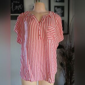 Grand & Greene Red and White Striped Top